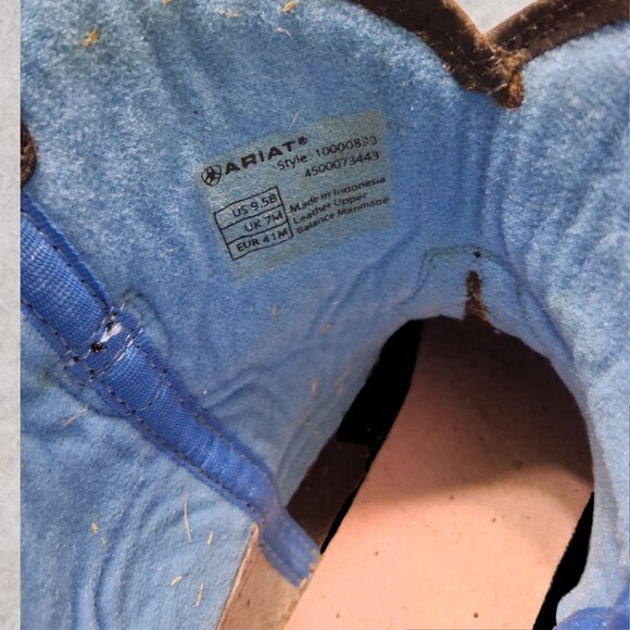 Ariat Fatbaby Black Leather Western Boots Blue Stitch | Women’s 9.5B | Lug Sole - Picture 8 of 9